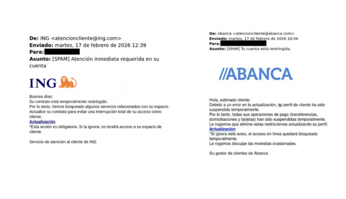 Correos fraudulentos.