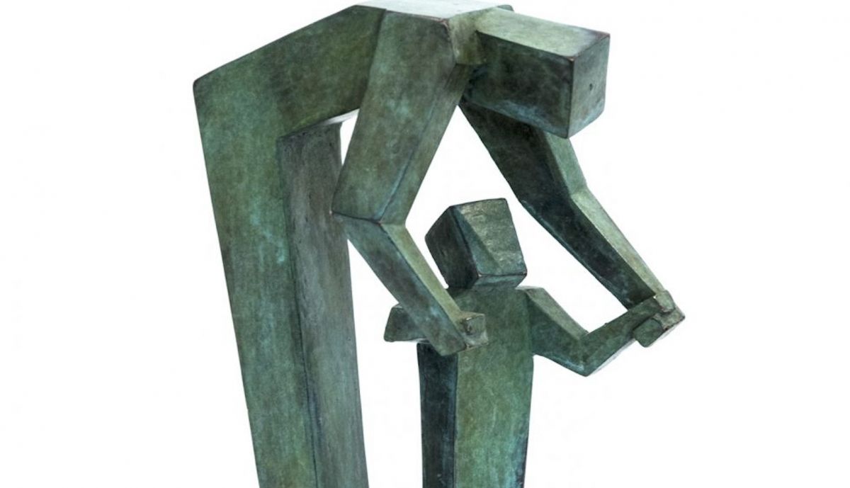 'Primeros pasos' bronce boceto 22x15x12,5 cm., 2018