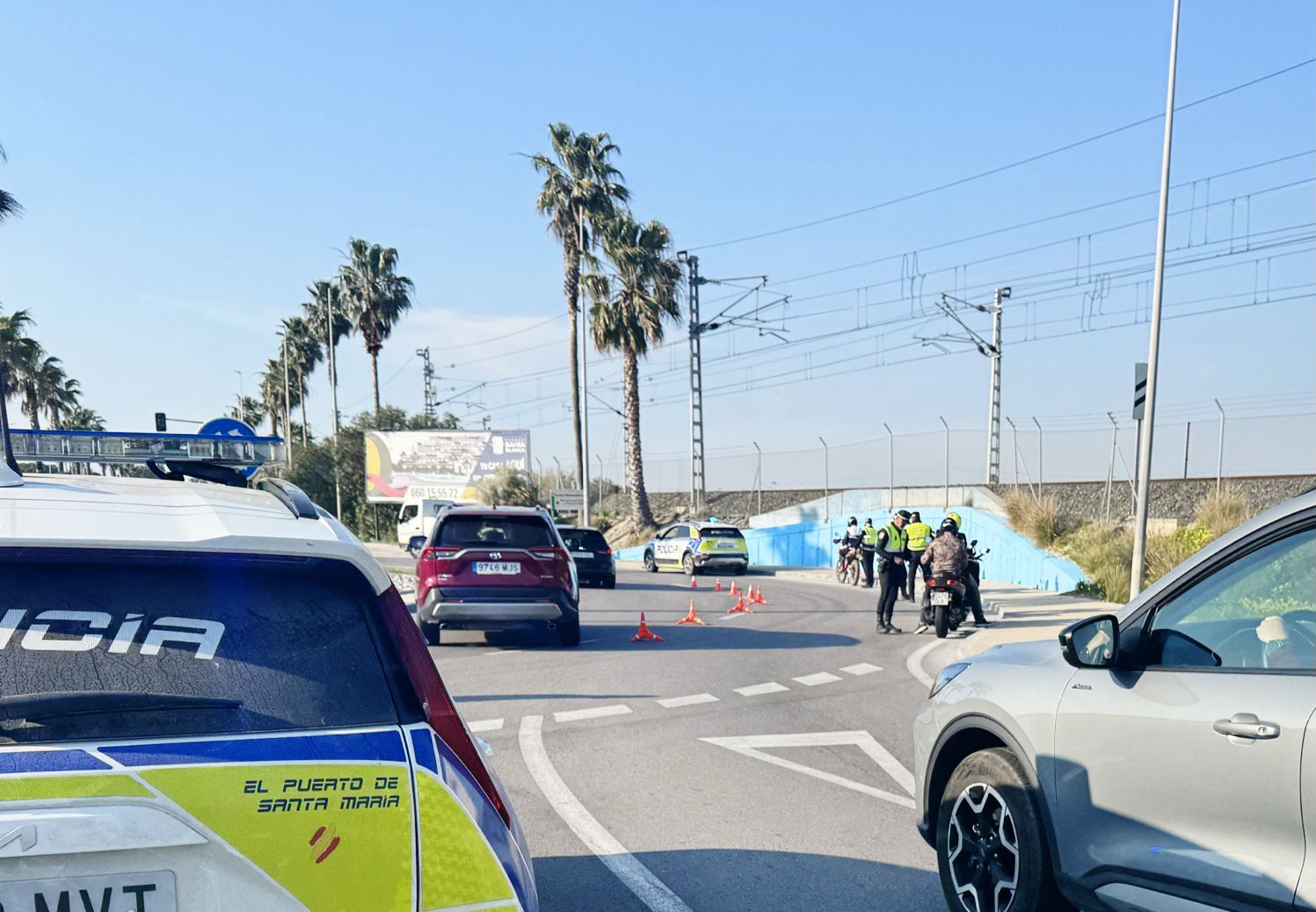 Controles policiales en El Puerto este fin de semana.