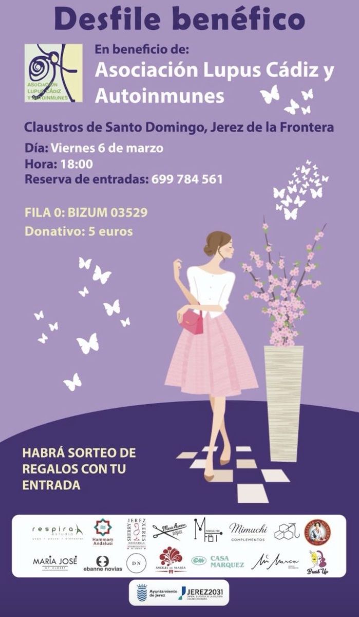 Cartel del desfile benéfico a favor del lupus en Jerez.