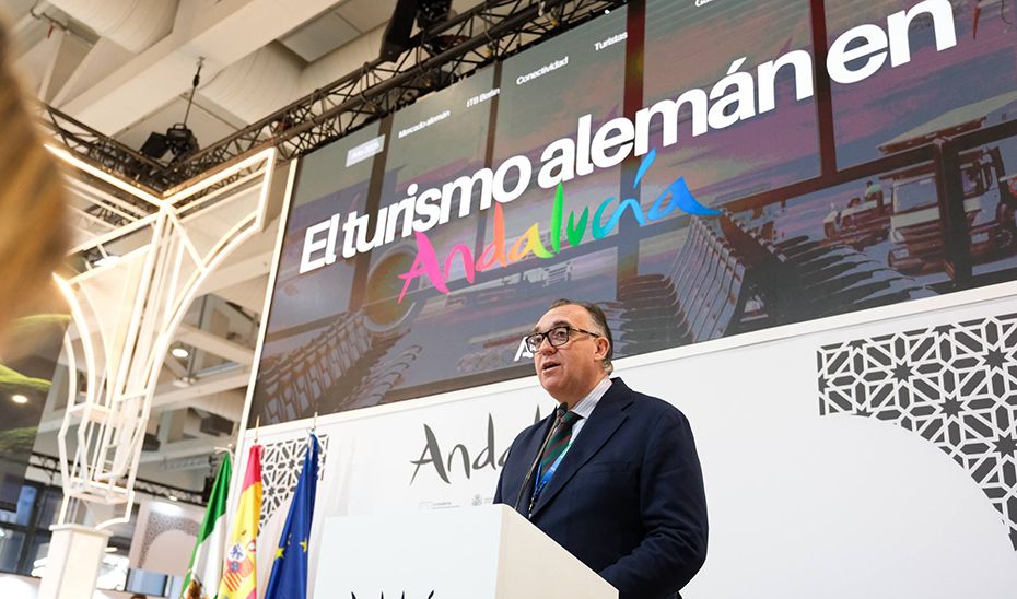 El consejero de Turismo, Arturo Bernal, en la ITB Berlín. El consejero de Turismo, Arturo Bernal, en la ITB Berlín.