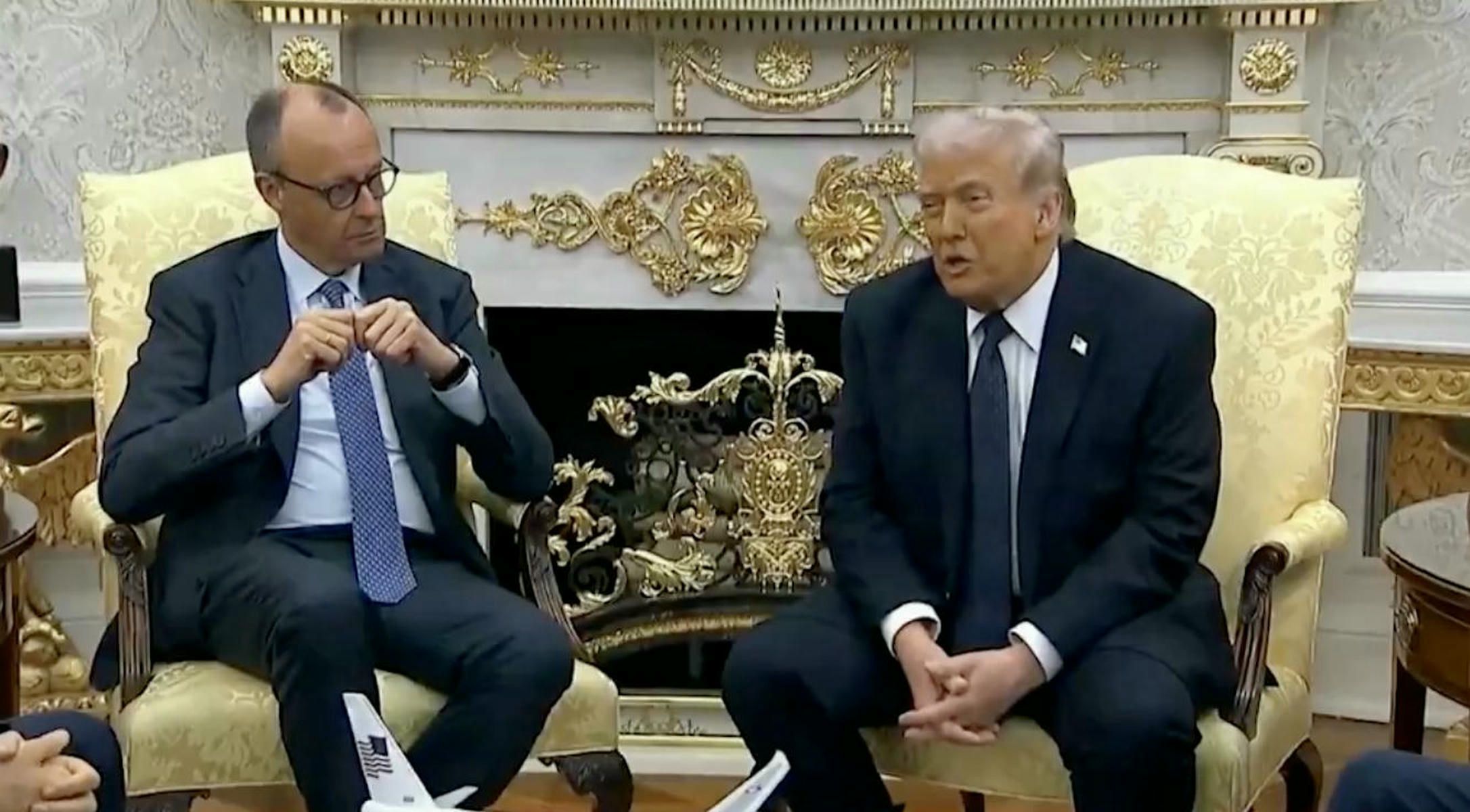 El presidente de EE.UU, Donald Trump, y el canciller alemán Friedrich Merz, el martes en Washington. El presidente de EE.UU, Donald Trump, y el canciller alemán Friedrich Merz, el martes en Washington.