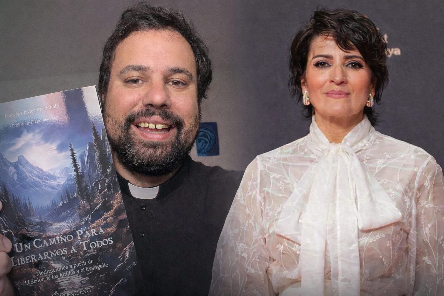 El sacerdote Francisco Javier Bronchalo y la actriz Silvia Abril.