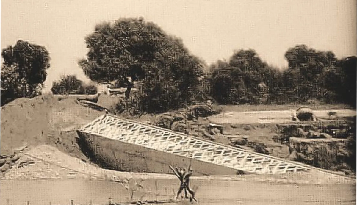 Figura 2 Puente sifon de La Barca de La Florida en las inundaciones de 1917. www.entornoajerez