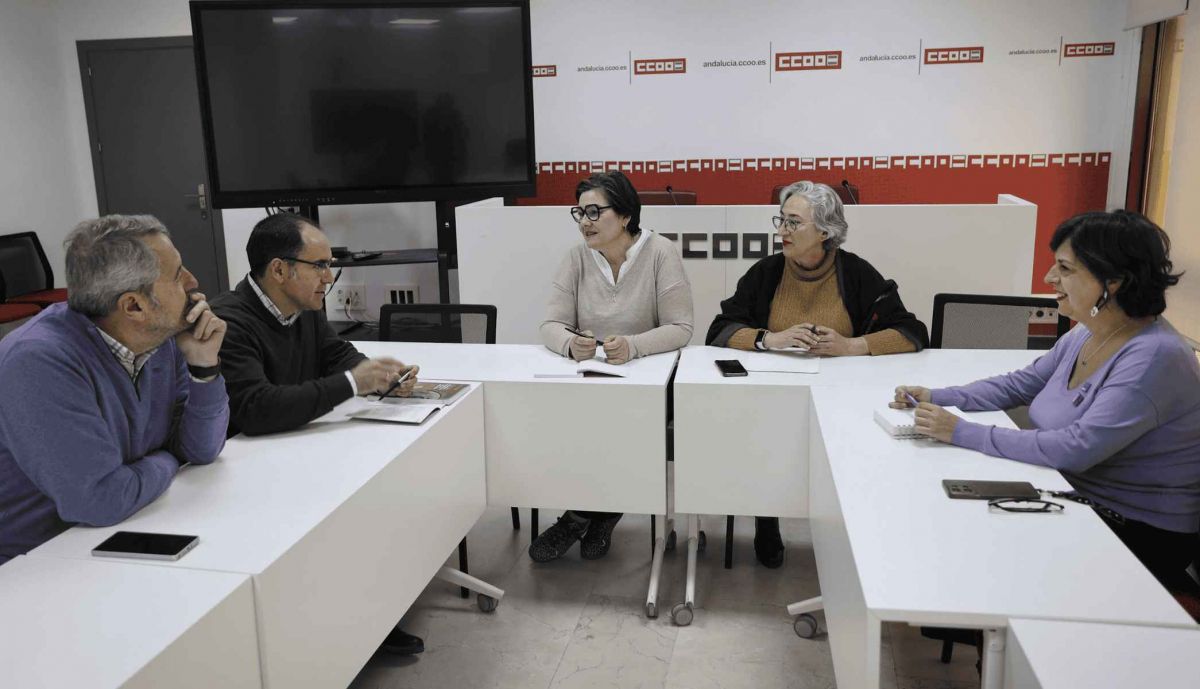 Reunión de CCOO y Cáritas.
