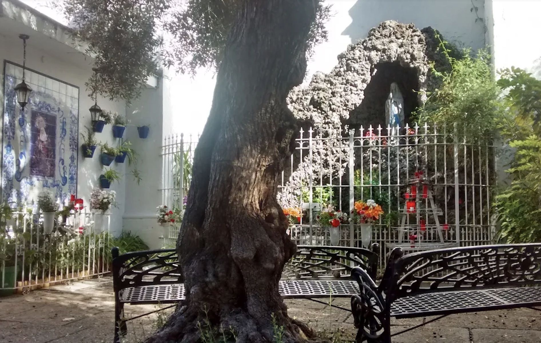 La actual gruta de la Virgen de Lourdes en Jerez.
