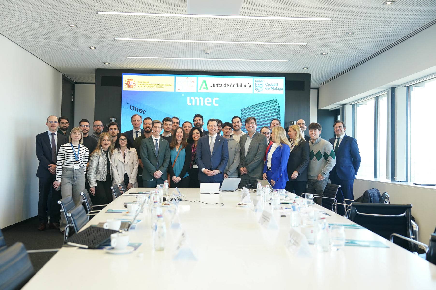 Juanma Moreno, en Lovaina, este jueves.