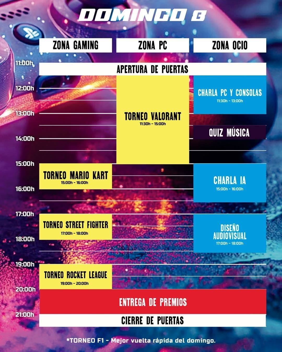 Programación para el domingo del Gaming Fest.