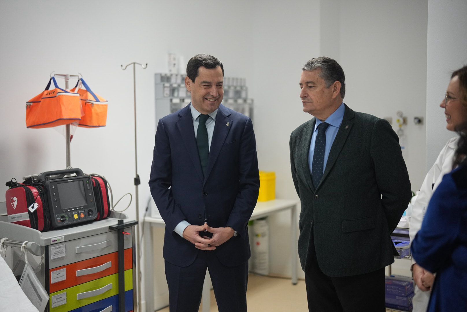 Juanma Moreno y Antonio Sanz, en un acto este viernes en Jaén.