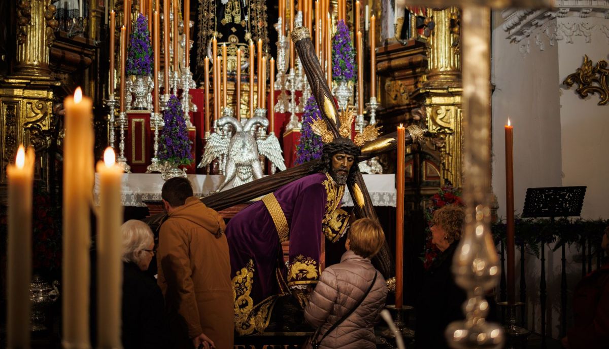 El Señor de la Salud en sus Tres Caídas en veneración en San Lucas. 