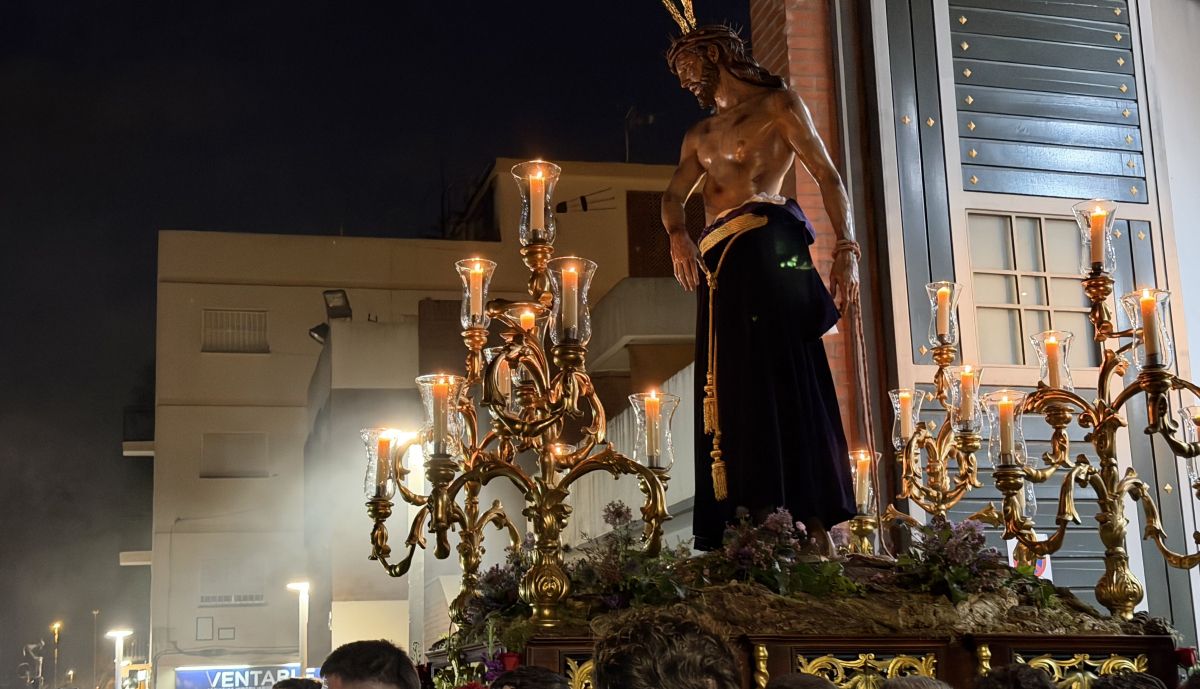 La nueva imagen del Señor de la Humildad saliendo de Fátima de regreso a Barbadillo. 