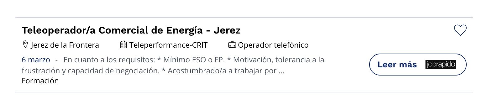 Oferta de empleo de Teleperformance.