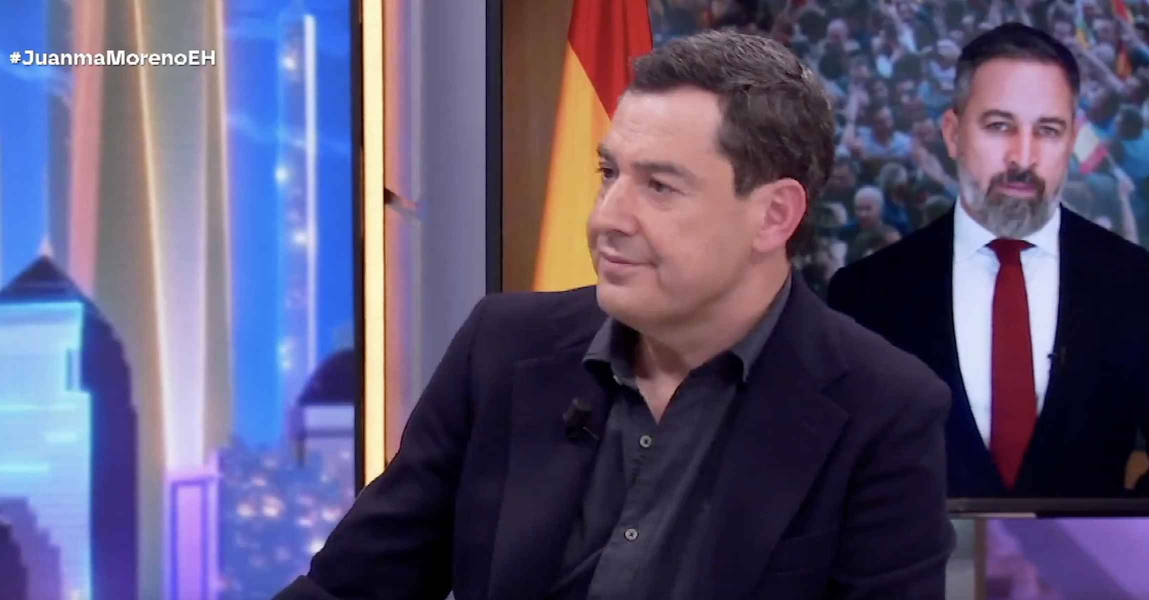 Juanma Moreno, durante un momento de su entrevista en 'El Hormiguero'.