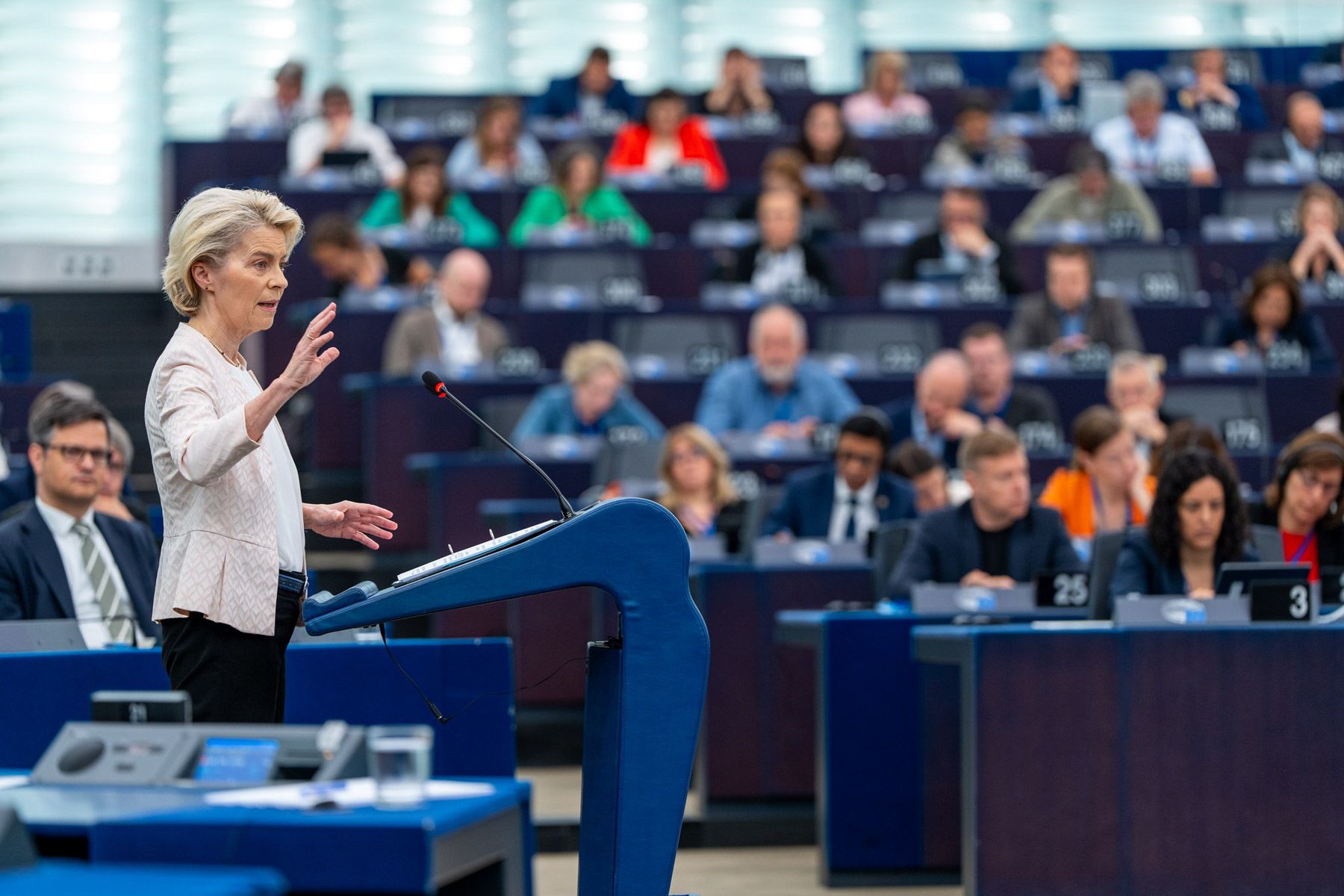 Ursula von der Leyen, durante una intervención en el Parlamento Europeo.