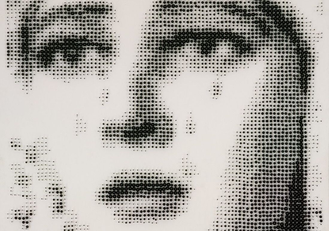 Segmento del cartel con el rostro de la Reina del Transporte. 