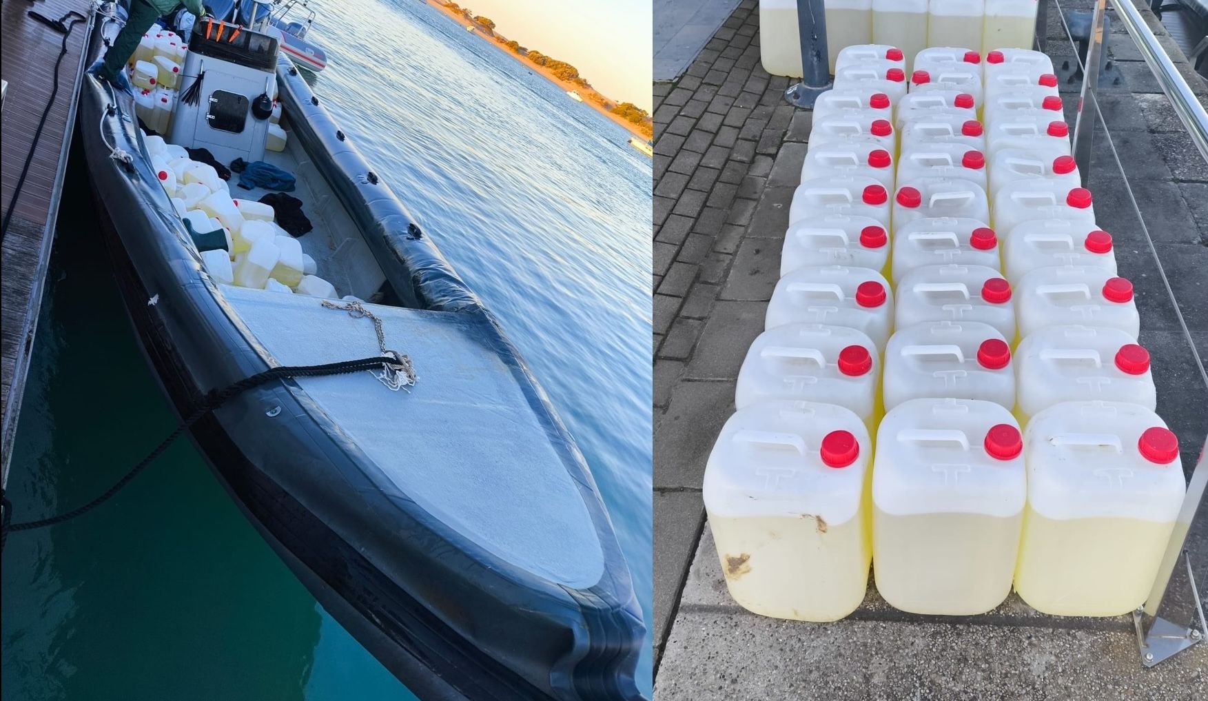 La narcolancha abandonada en Sancti Petri.