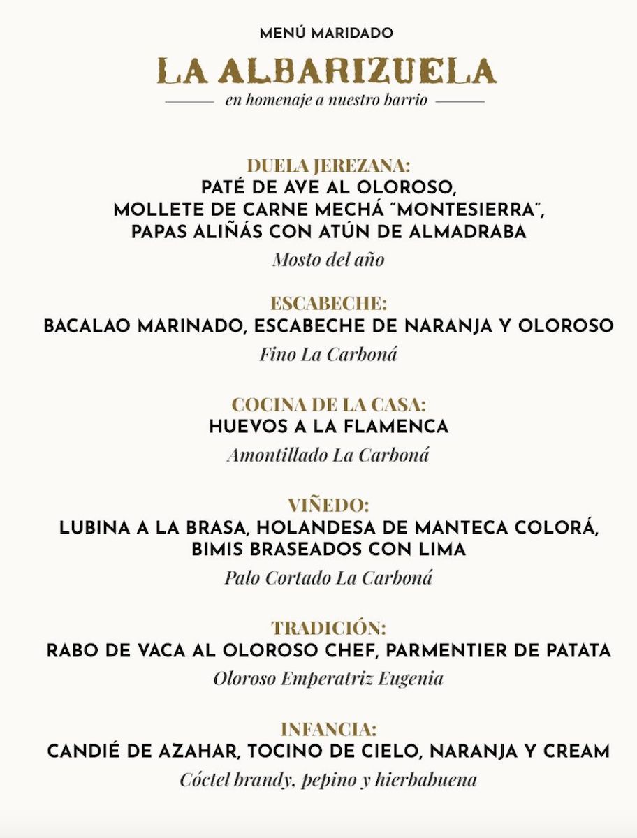 Menú para la cena solidaria a favor de Martín en La Carboná.