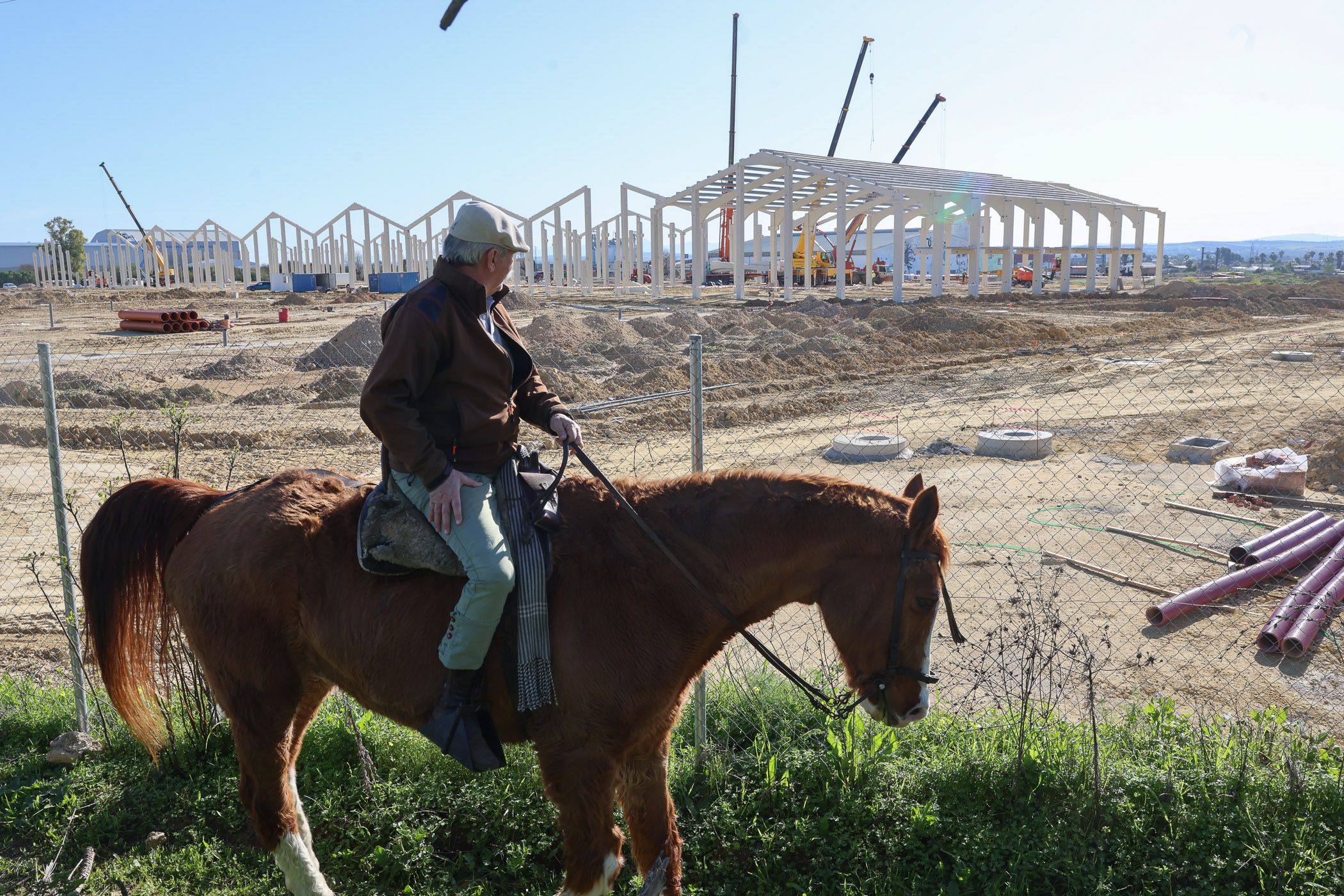 Las obras de The Macallan en Guadalcacin, a lomos de un caballo.