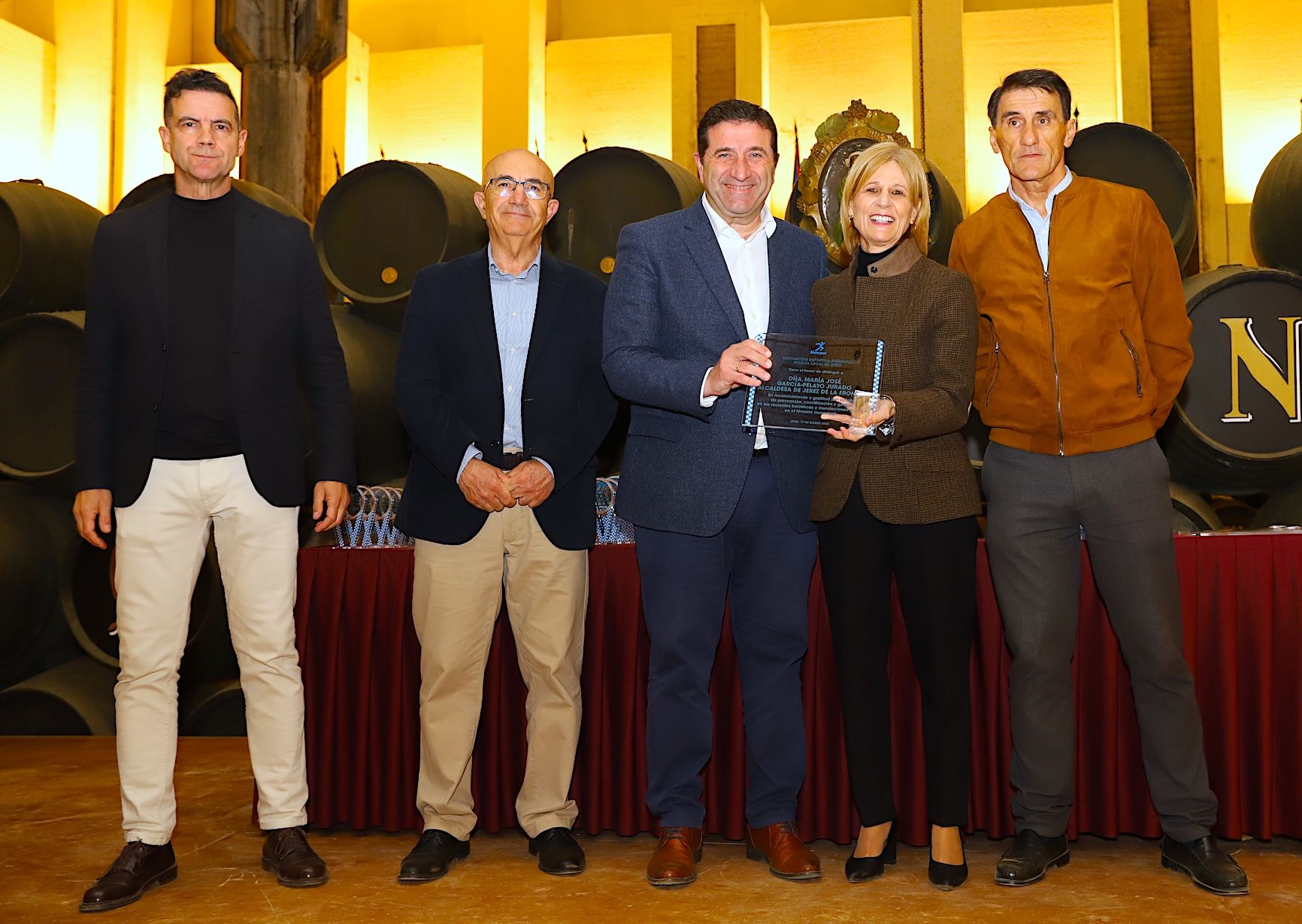 Gala de entrega de premios a los agentes de la Asociación Deportiva Sherrypol en las Bodegas Williams & Humbert en Jerez.