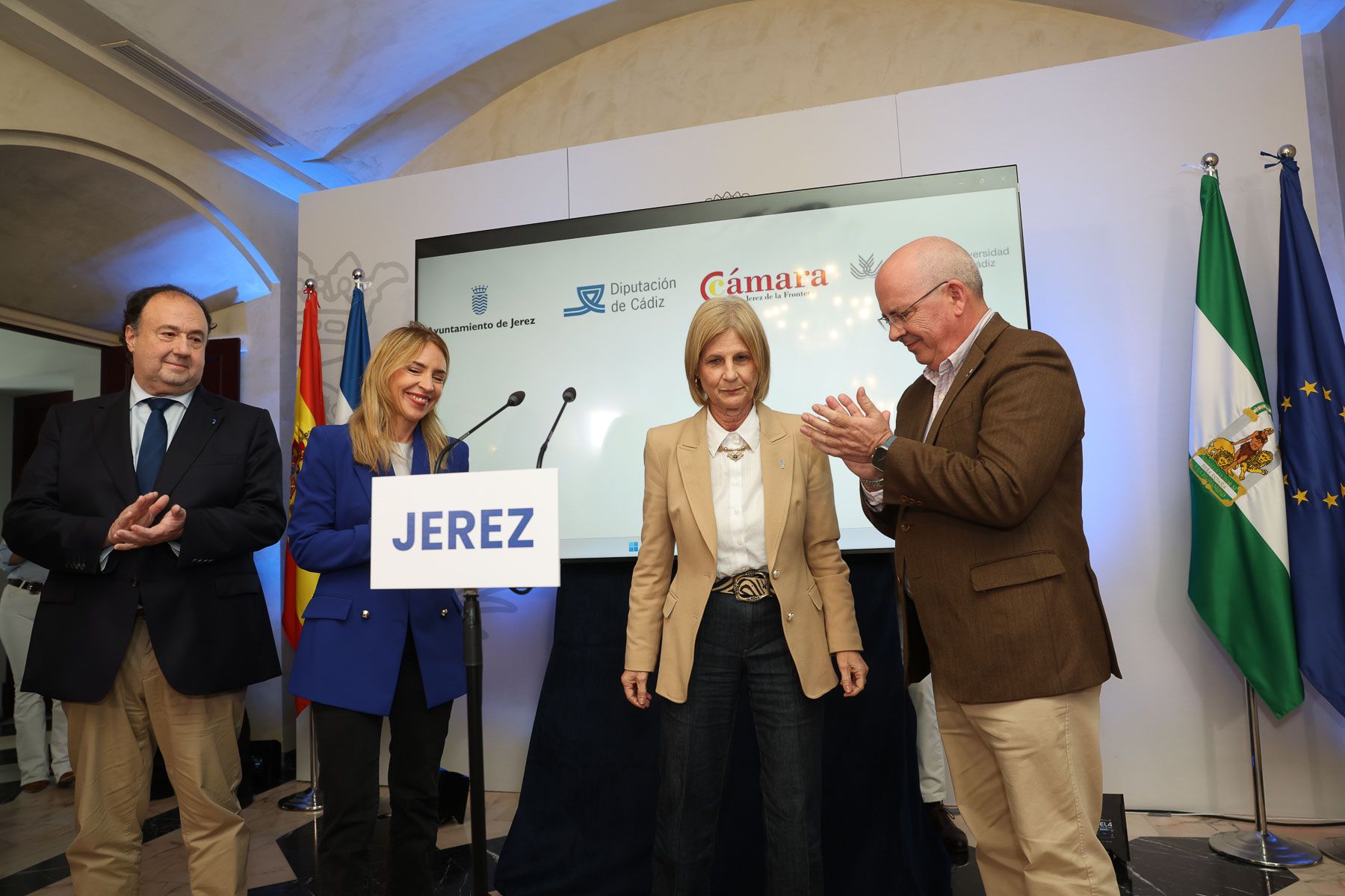 Acto e el día en el que Jerez competía para ser Capital Europea de la Cultura.