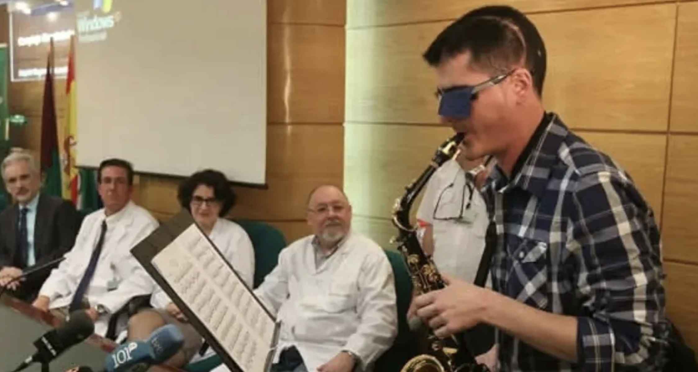 Carlos Aguilera, en una imagen compartida por la Banda Municipal de Málaga.