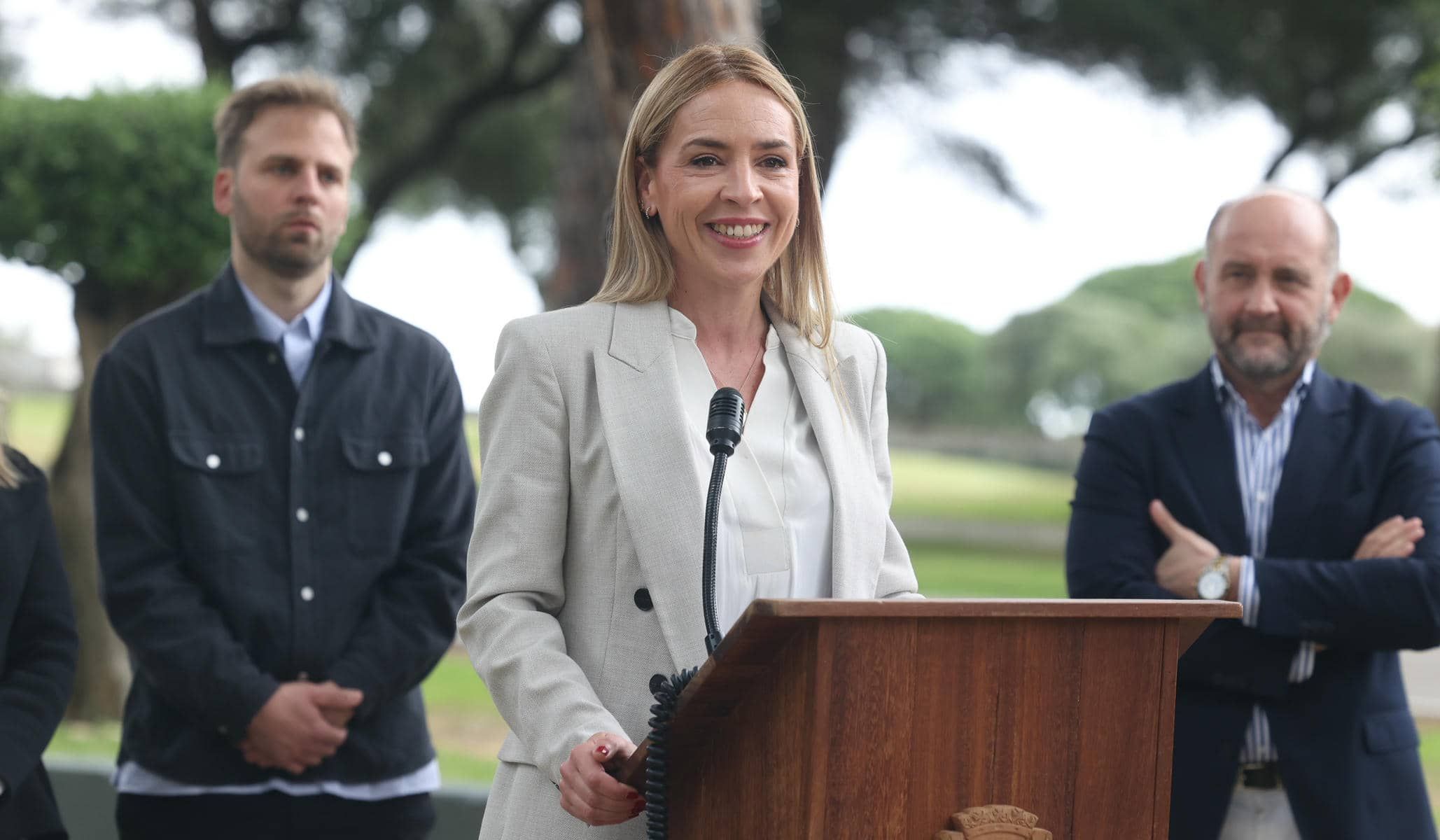 Almudena Martínez del Junco, presidenta de Diputación de Cádiz, durante su intervención en el acto del 25 aniversario