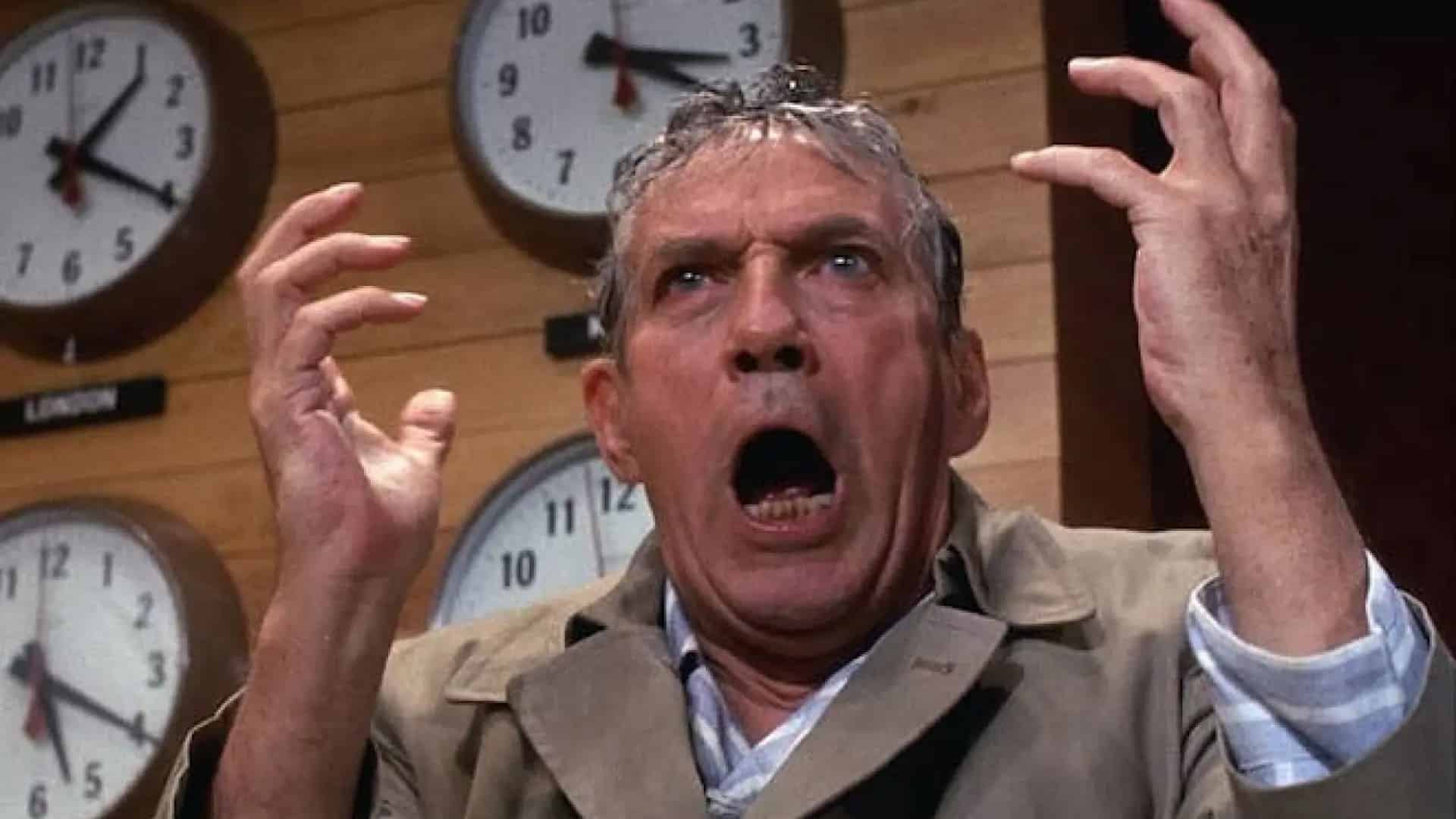 Una escena de la película 'Network, un mundo implacable'.
