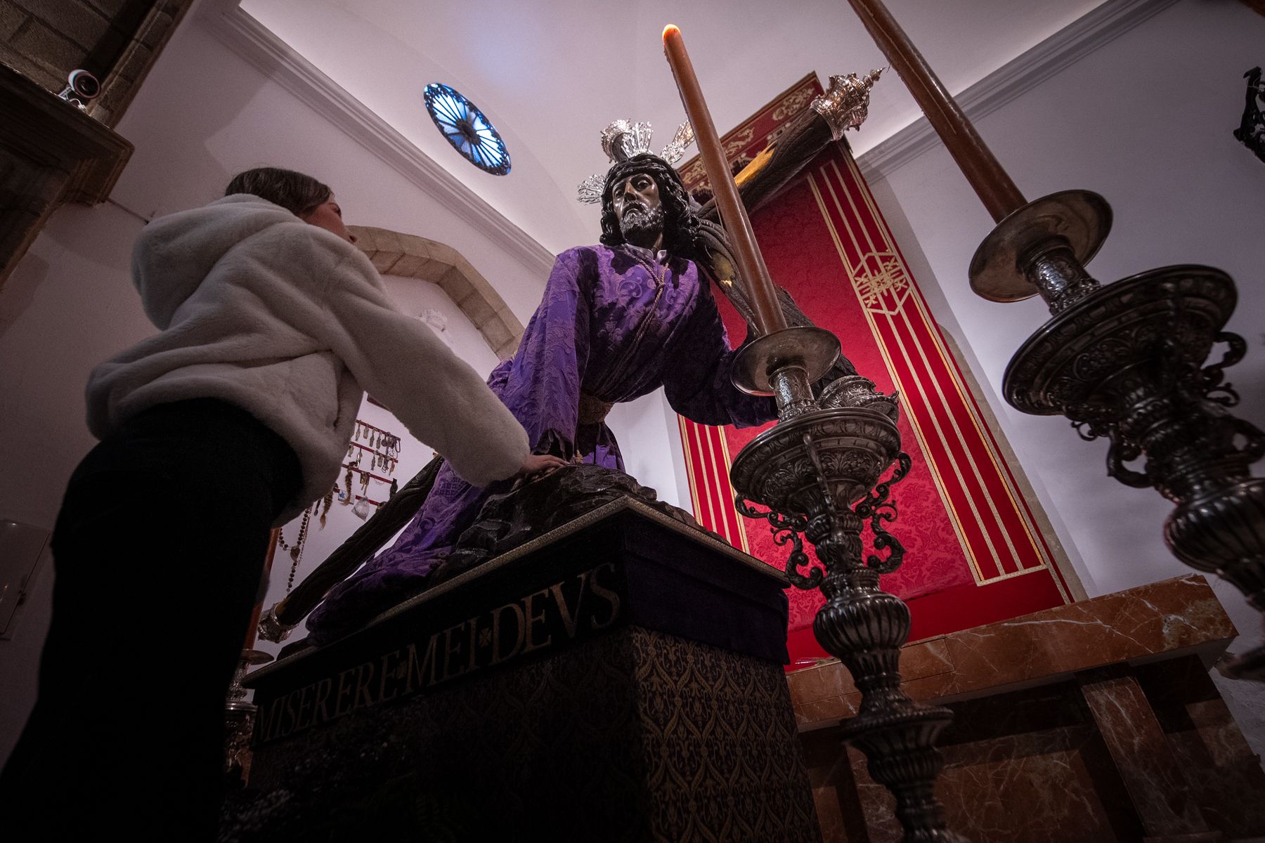 En su capilla, el Nazareno de San Lucas. 
