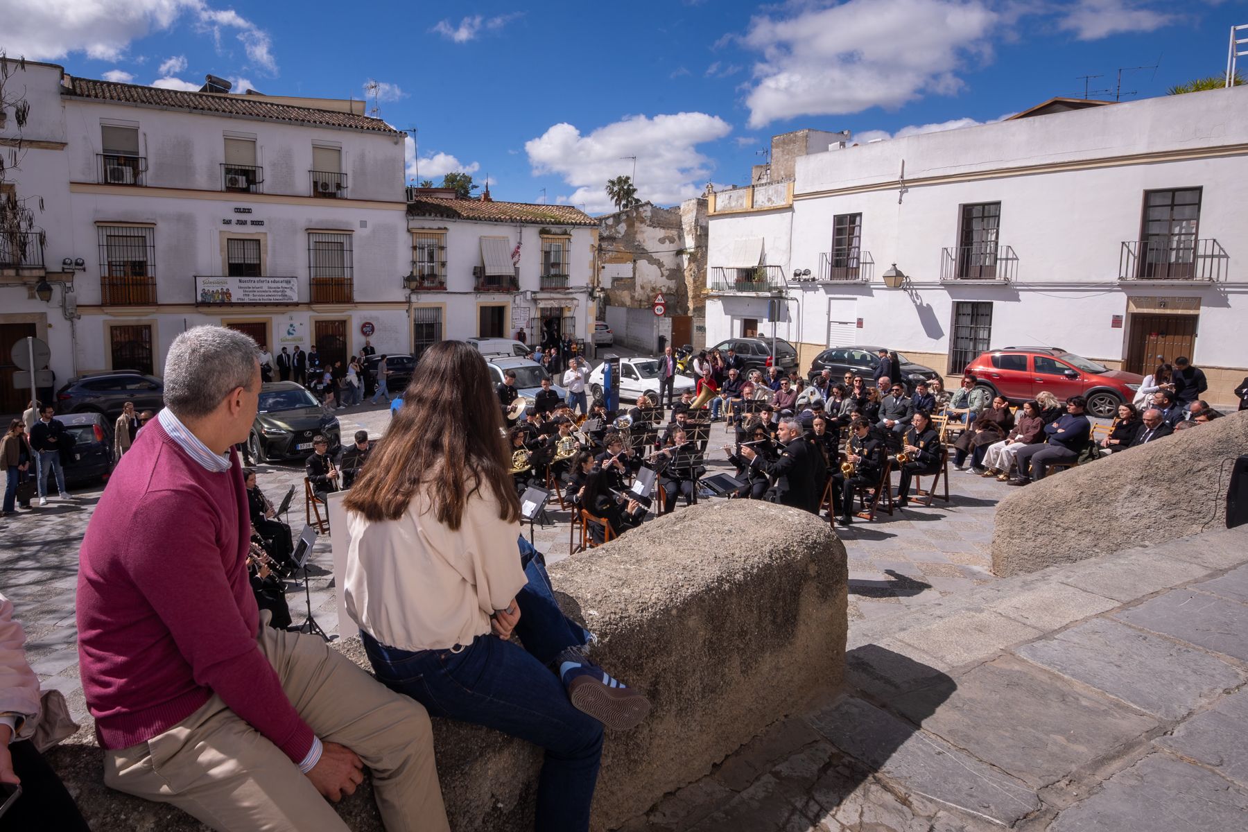 La banda de Gerena en un concierto ofrecido en la plaza de San Lucas. 