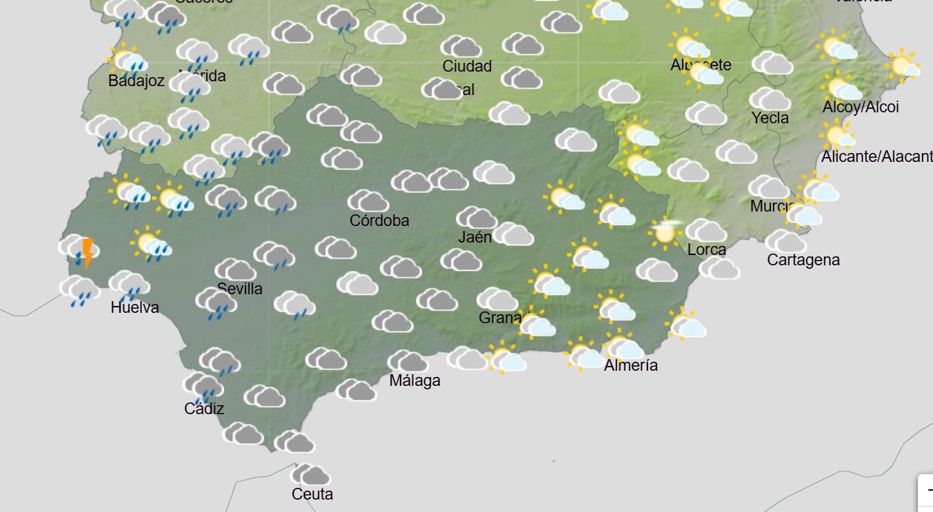 El mapa de precipitaciones para el viernes de esta semana. El mapa de precipitaciones para el viernes de esta semana.