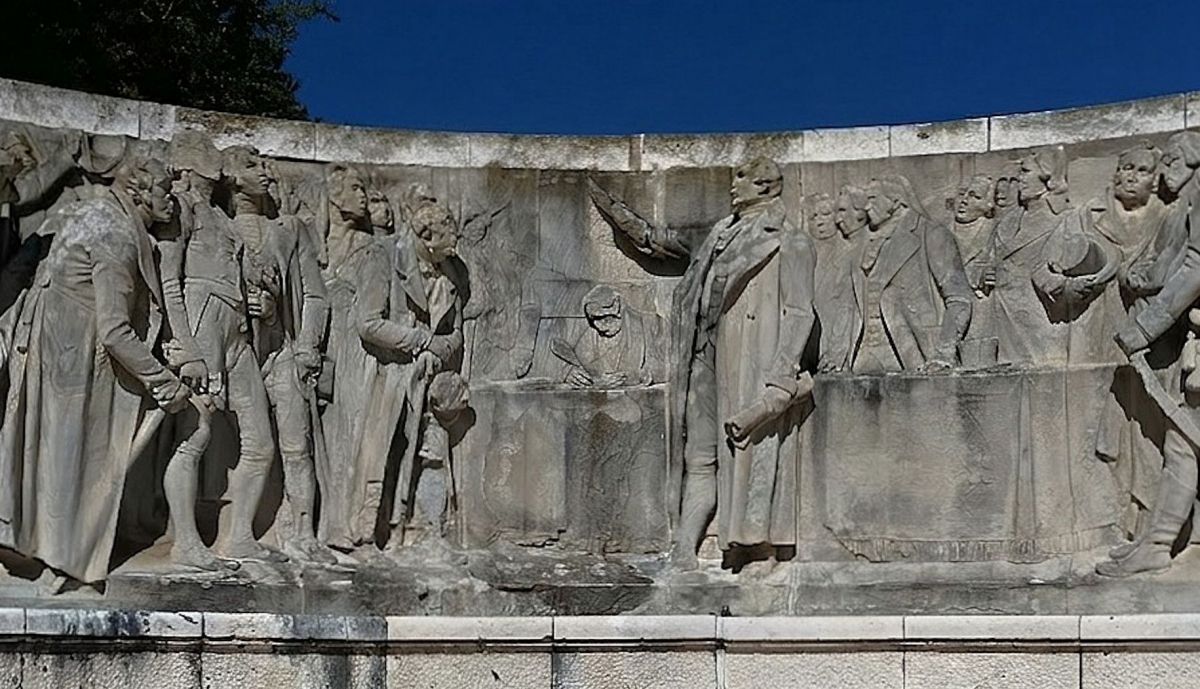 Relieve de la Junta de Defensa de Cádiz, detalle zona central.