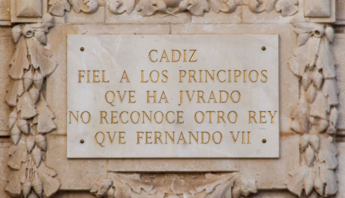 Cartela de la respuesta de la Junta de Defensa de Cádiz al invasor francés