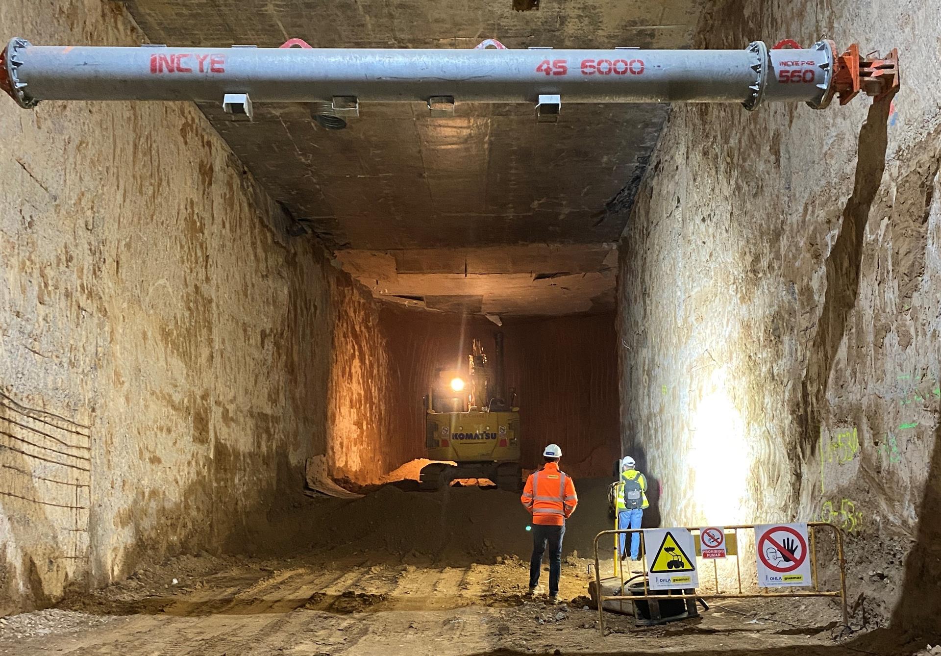 El túnel de la línea 3 del metro de Sevilla.