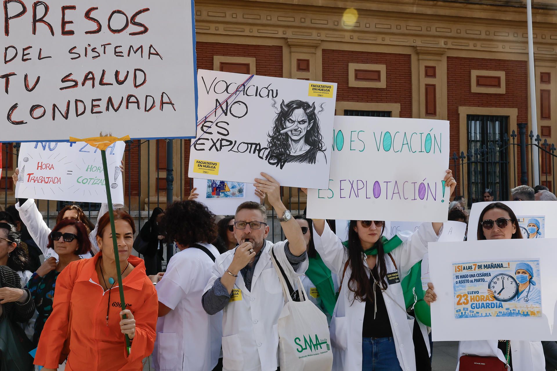 La protesta de los médicos este miércoles.