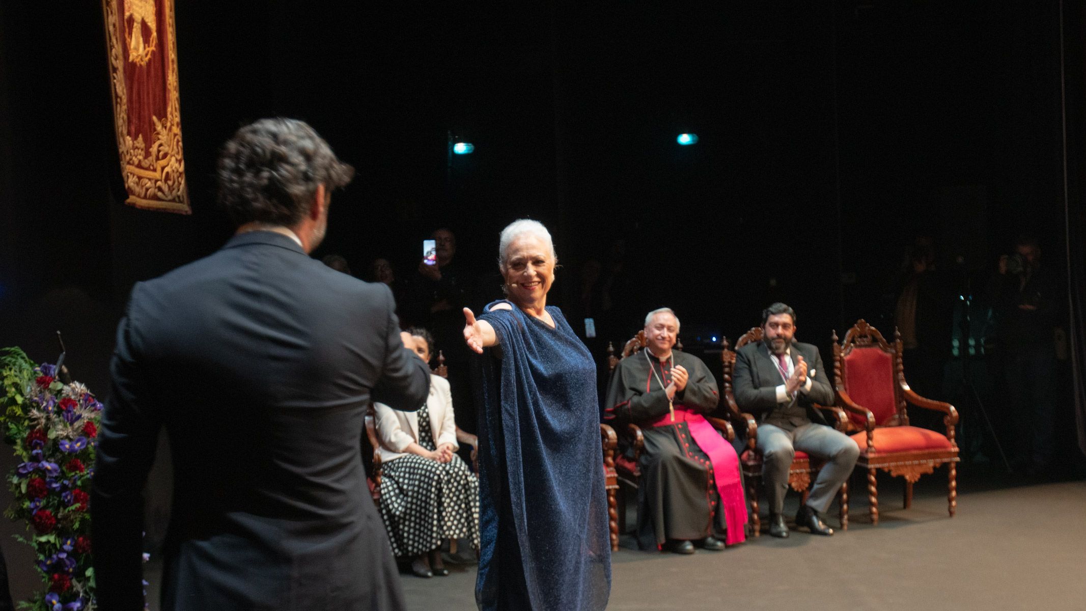 Edu Peña y Méndez al terminar la plegaria. 