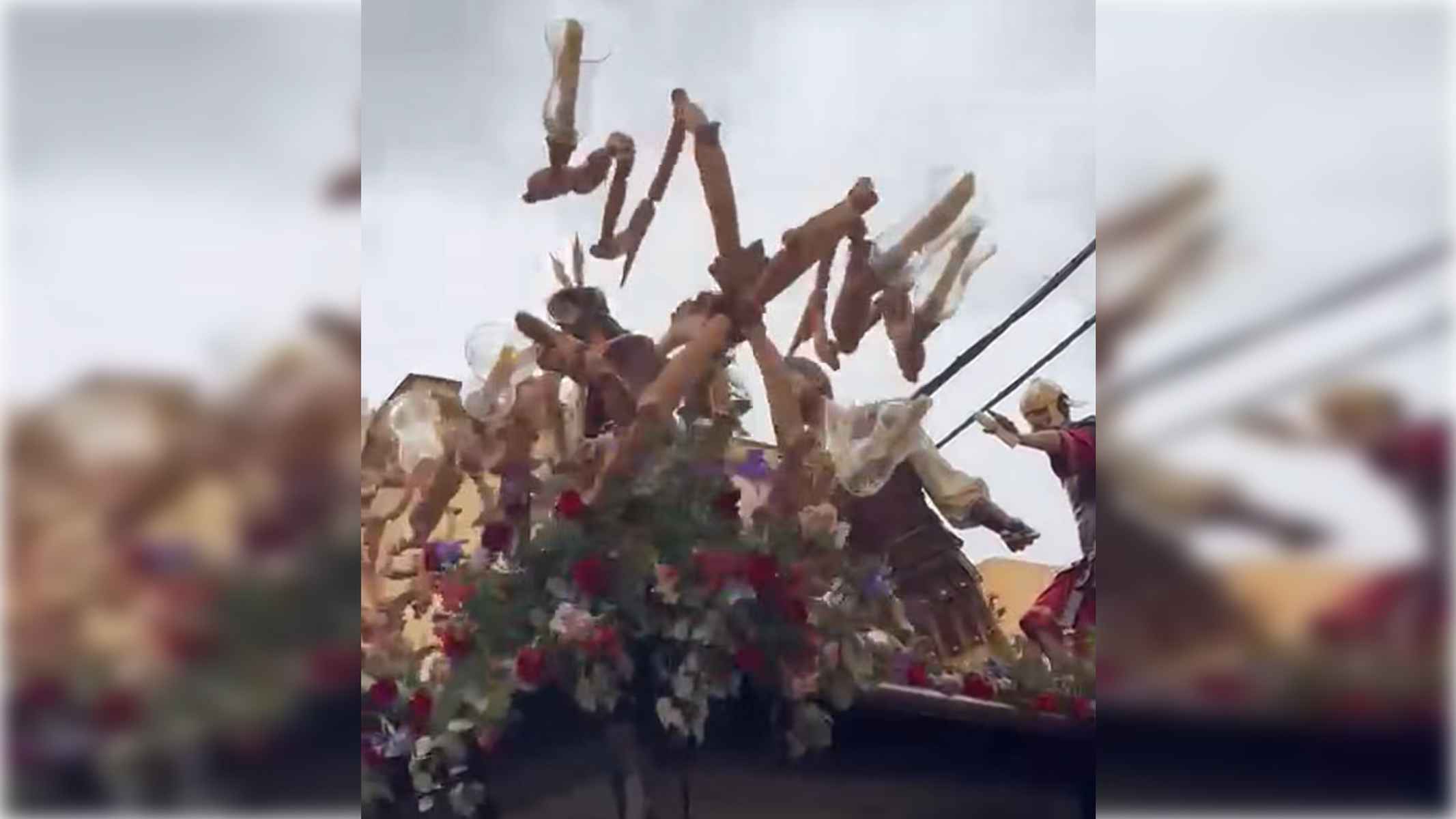 Momento en el que se cae el arbotante.