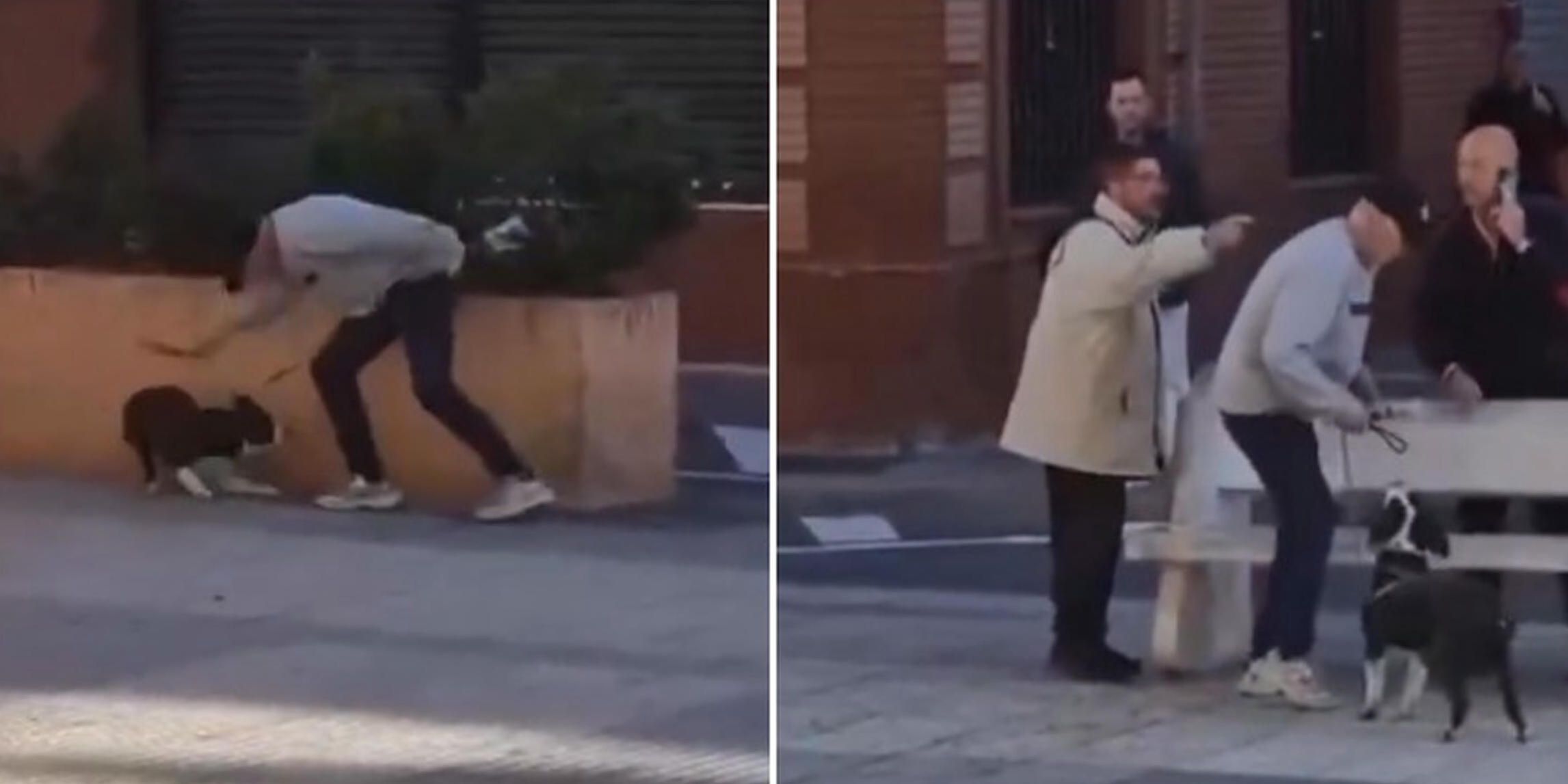 Dos momentos del indignante vídeo en Huelva. Dos momentos del indignante vídeo en Huelva.