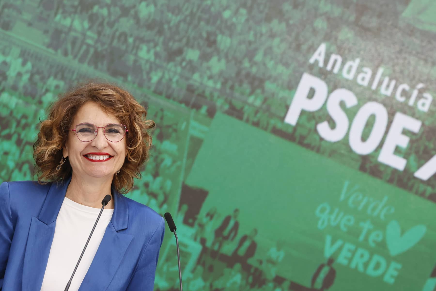 María Jesús Montero, en rueda de prensa, este martes.