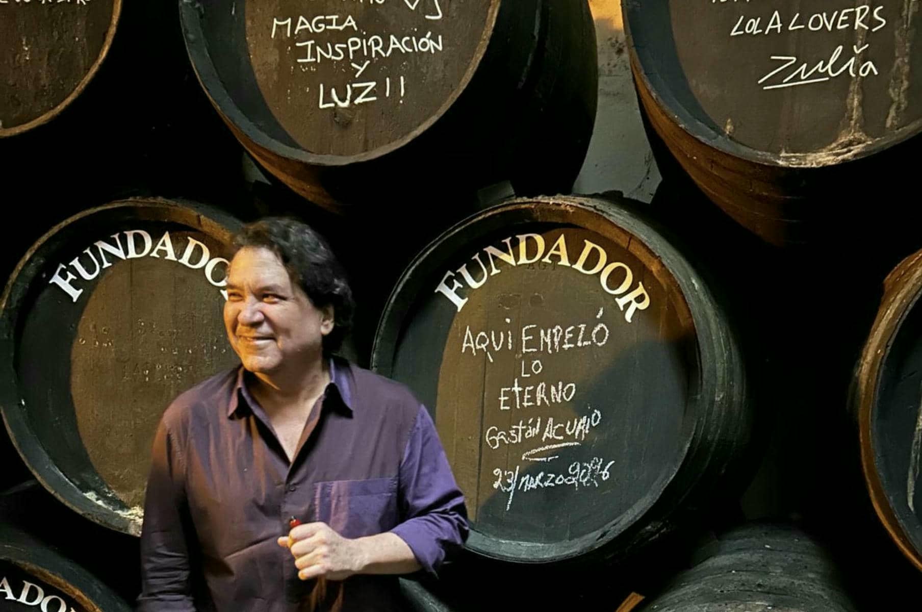 Gastón Acurio, chef peruano que ha visitado las Bodegas Fundador en Jerez.
