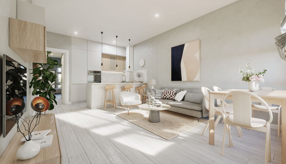 Interior de una casa de la futura promoción de Entrevías.