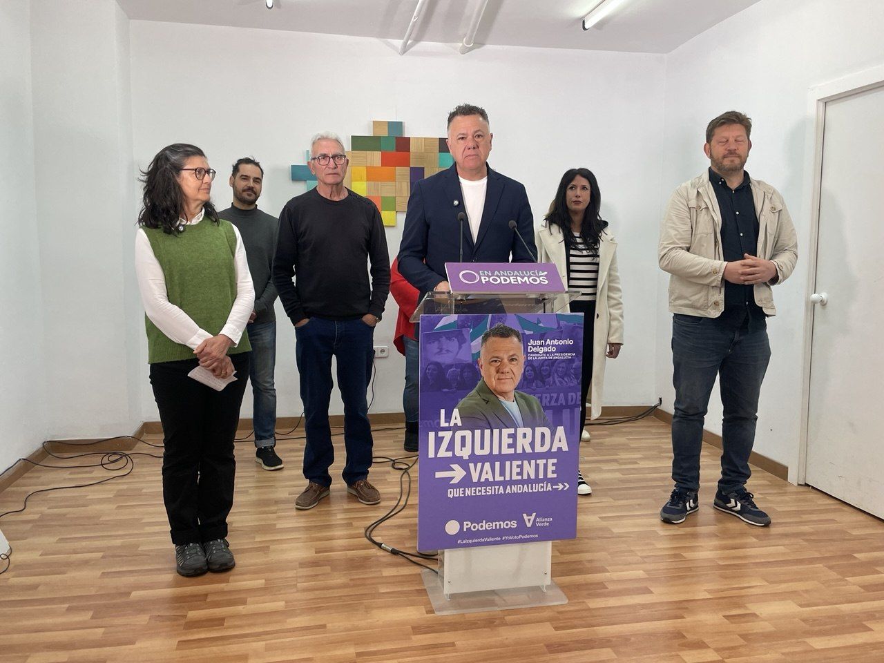 Una rueda de prensa de Podemos, días atrás
