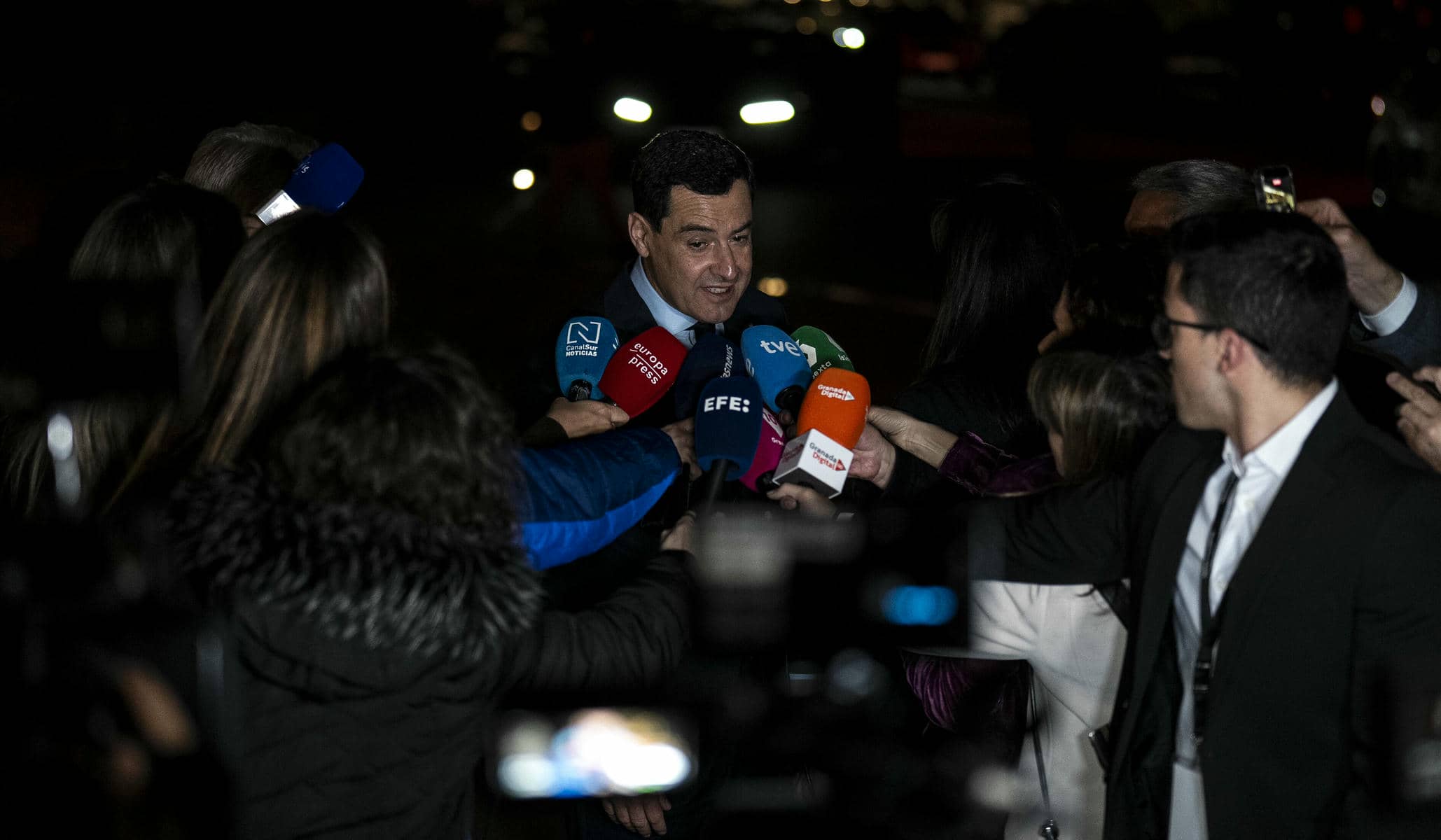 Juanma Moreno, en un acto al que ha acudido como presidente de la Junta, esta semana.