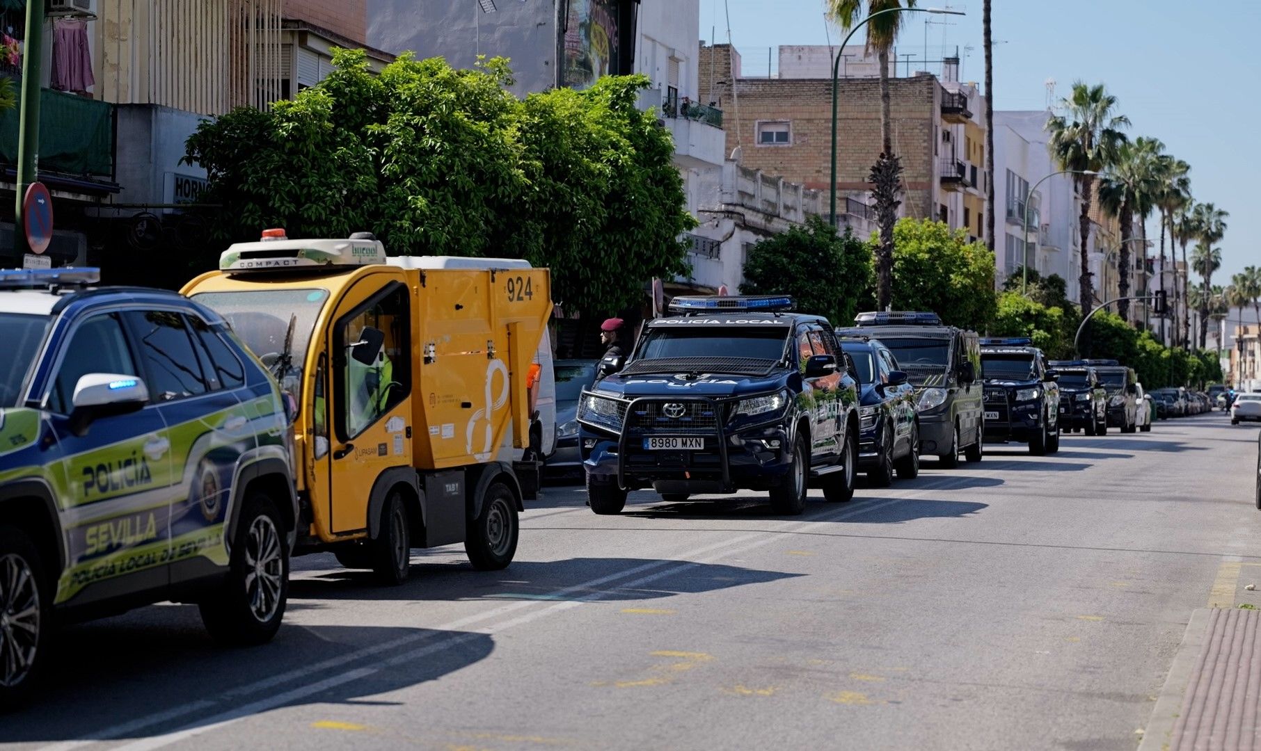 Policías locales del GAR en Su Eminencia, este sábado.