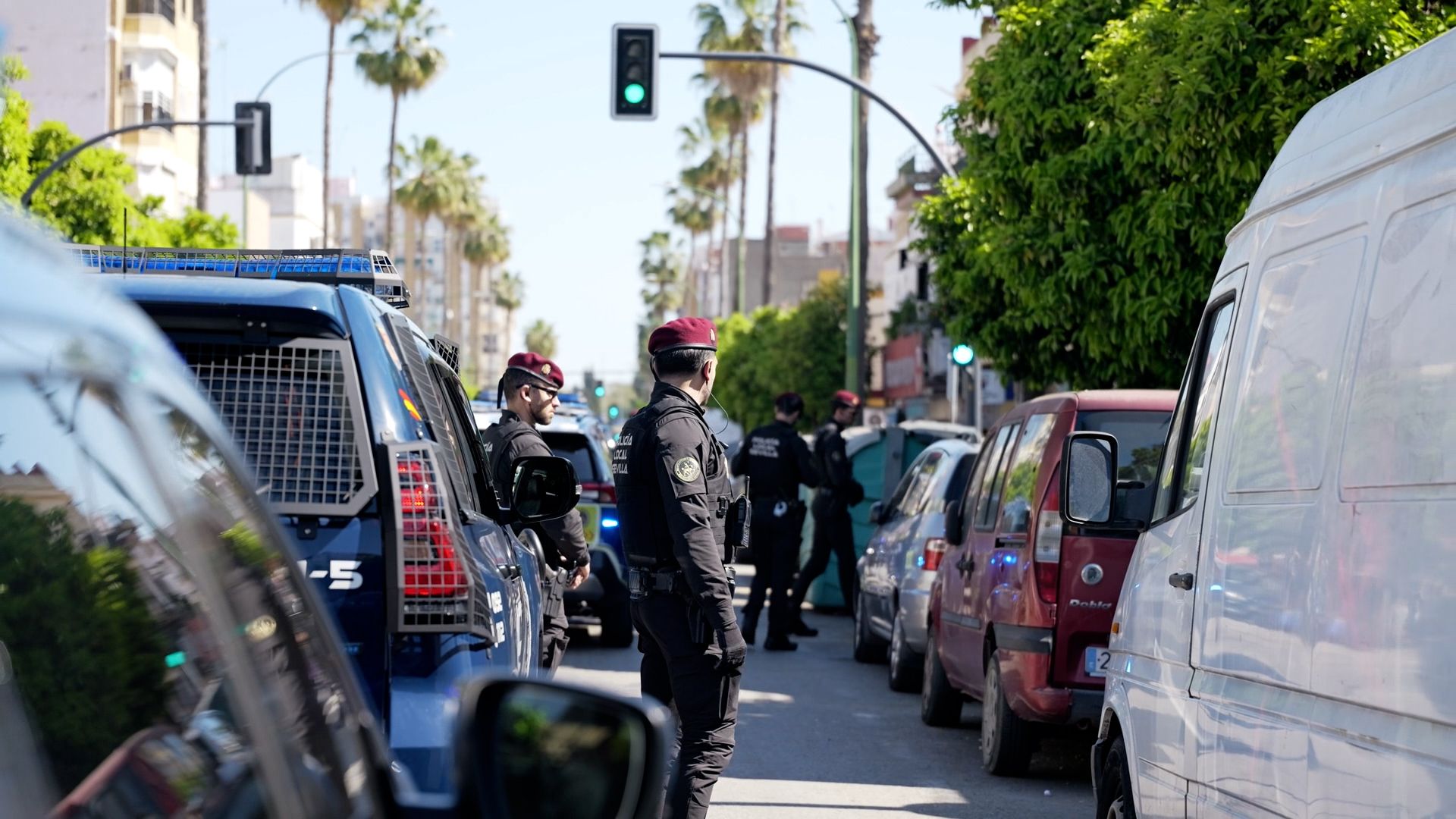 Boinas rojas de la Policía Local.