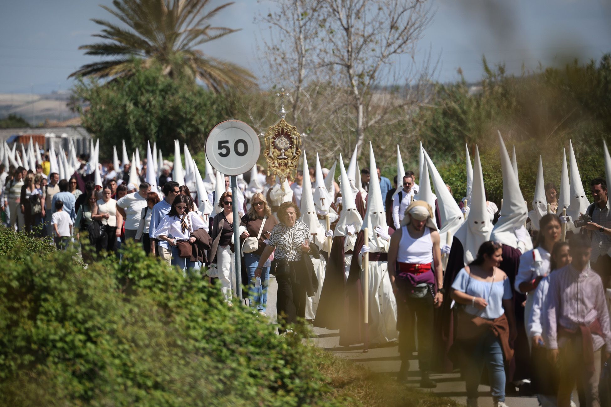 El cortejo de la Hermandad de La Entrega.