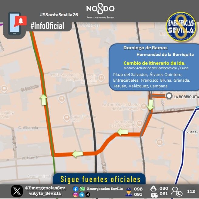 Información facilitada por el Ayuntamiento sobre el nuevo recorrido.