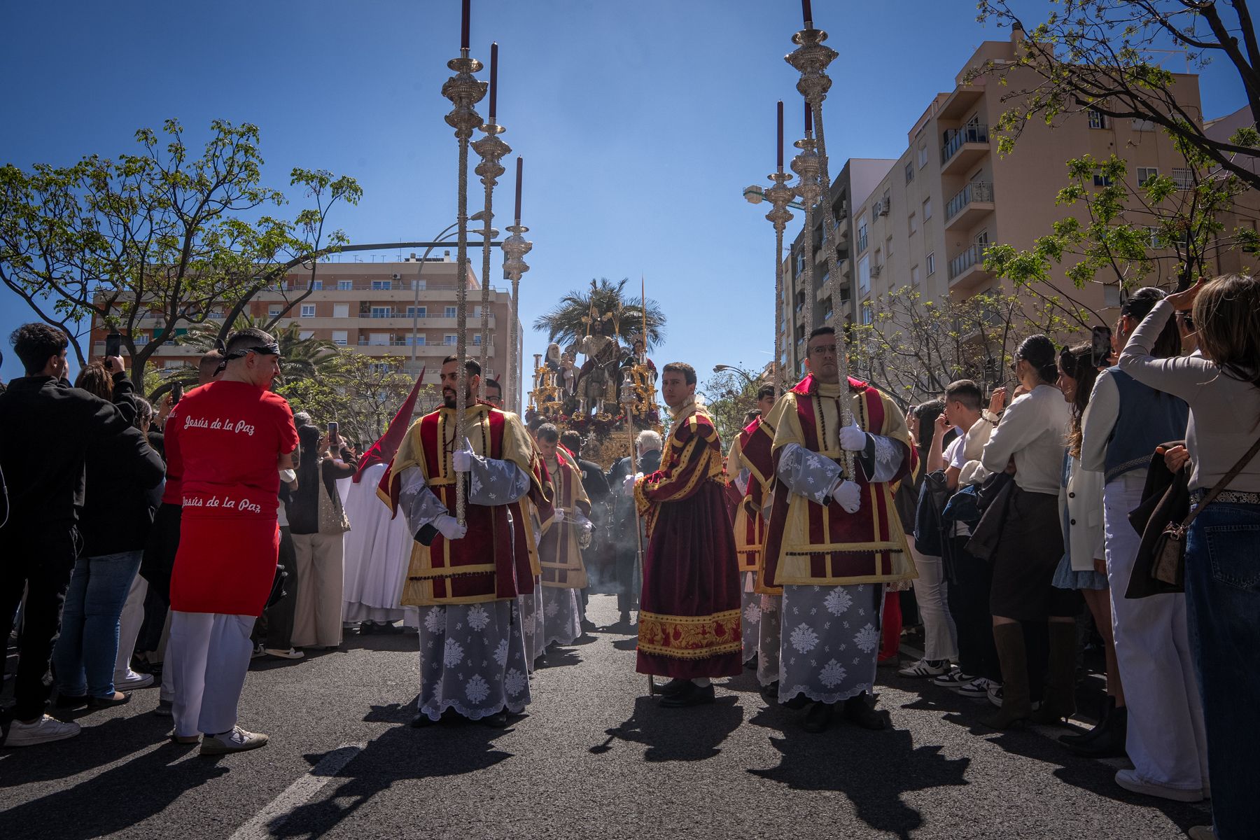 Domingo de Ramos de luz y viento: Cádiz estrena el palio de la Reina de Todos los Santos