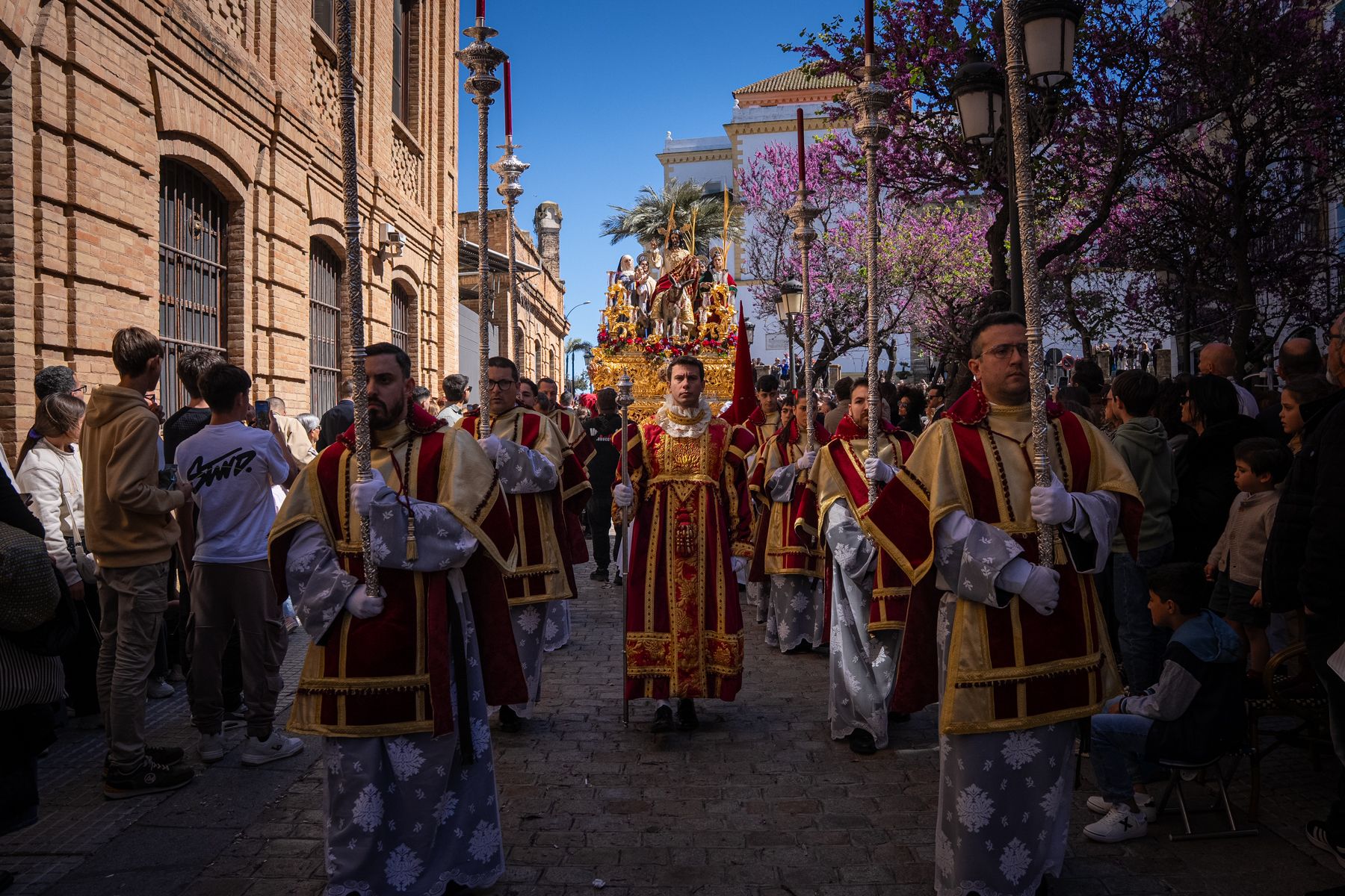 Domingo de Ramos de luz y viento: Cádiz estrena el palio de la Reina de Todos los Santos