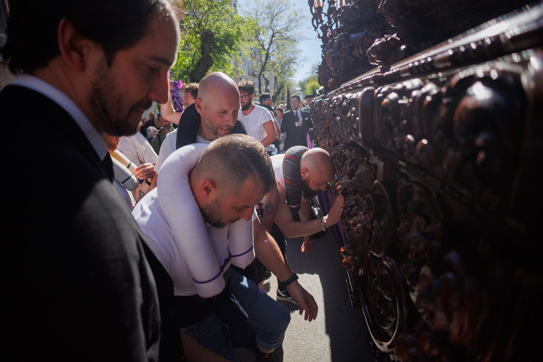 La hermandad de Candelaria, de La Plata, procesionando este Lunes Santo en Jerez