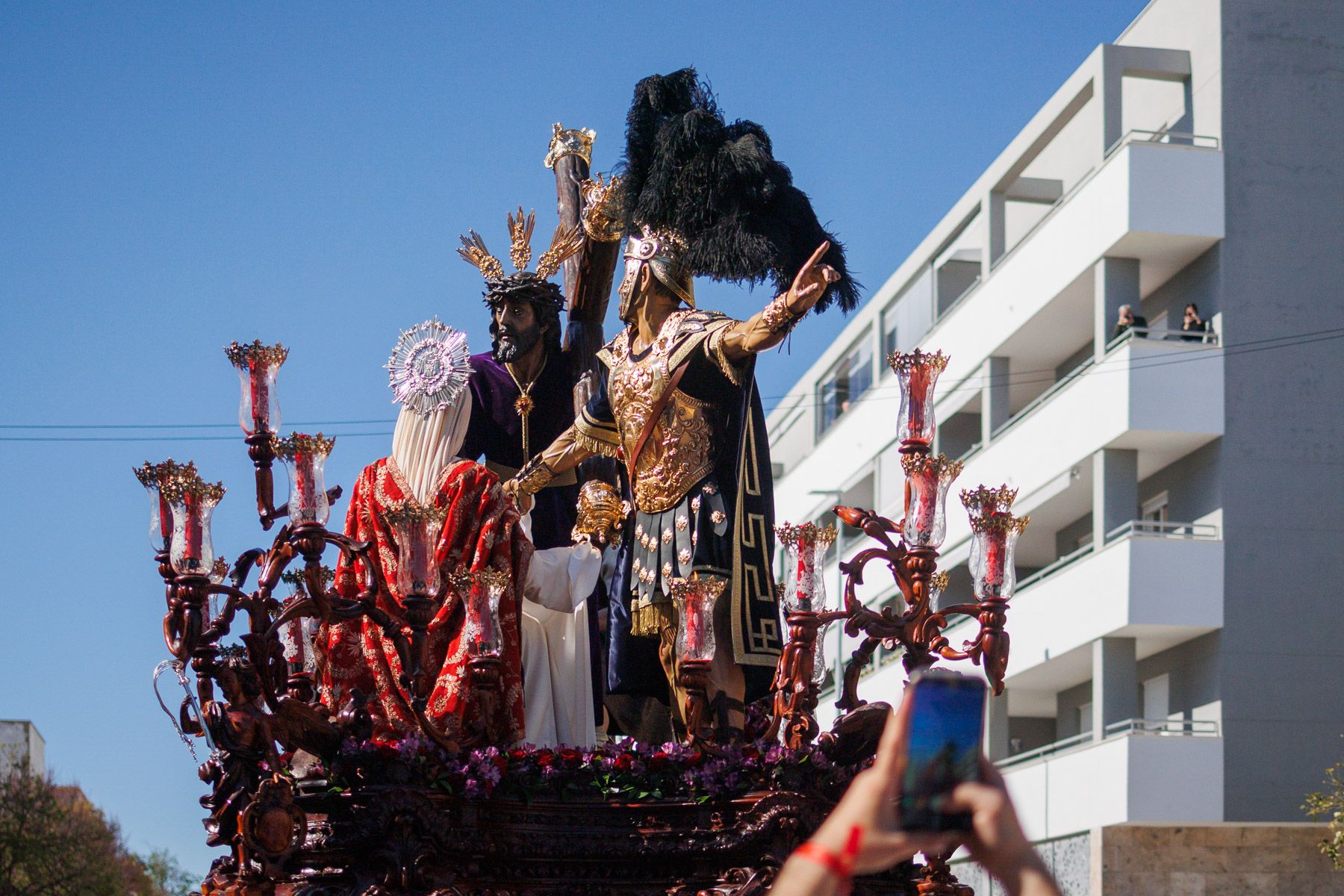 La hermandad de Candelaria, de La Plata, procesionando este Lunes Santo en Jerez